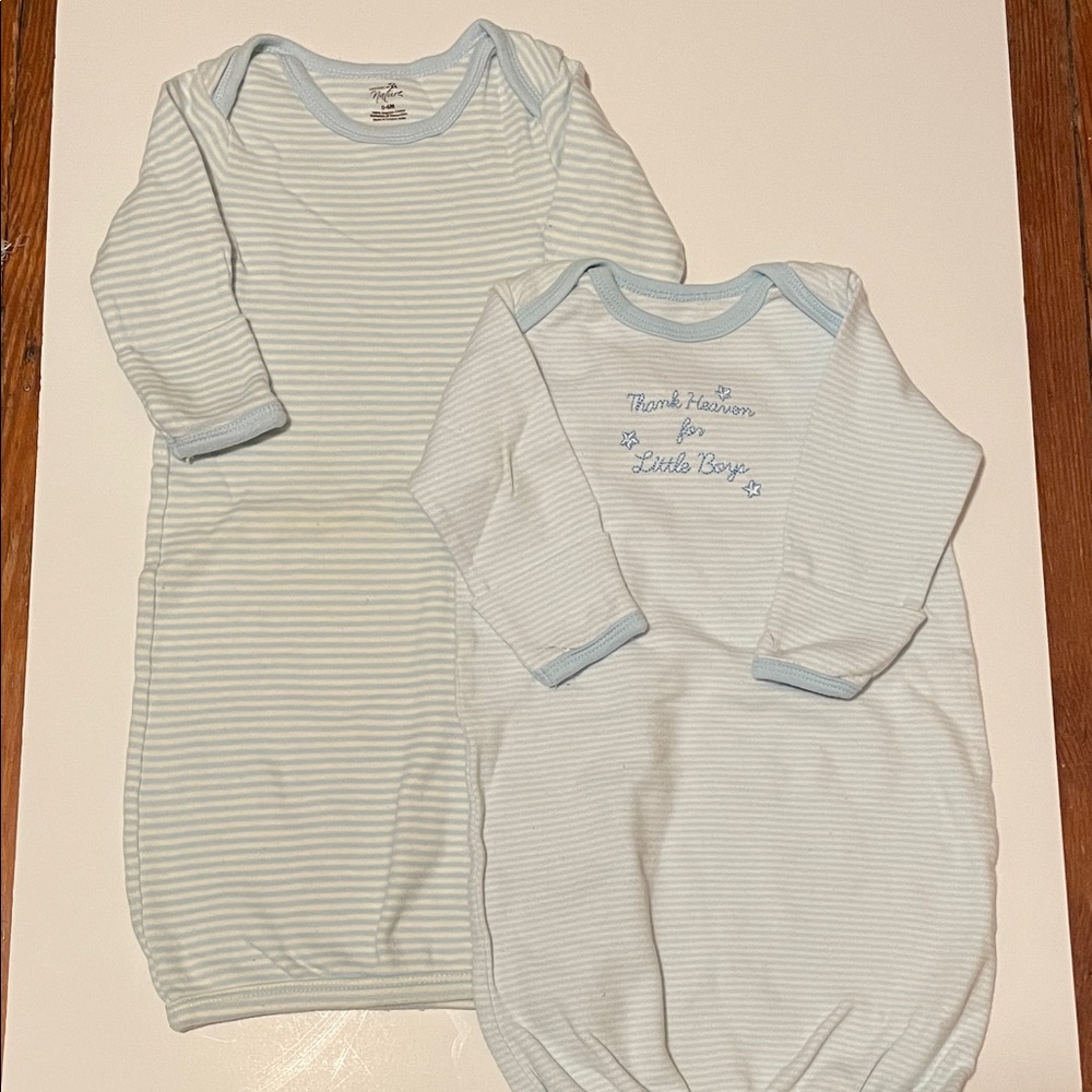 Baby Boy BUNDLE Blue & White Striped Sleep Sack Size 0-3M & 0-6M